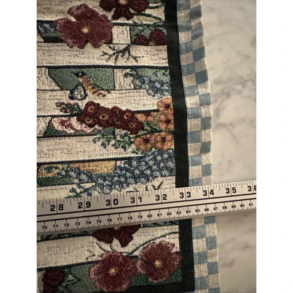 Vintage Birdhouse Bird Flowers Wall Hanging Tapestry Panel 34